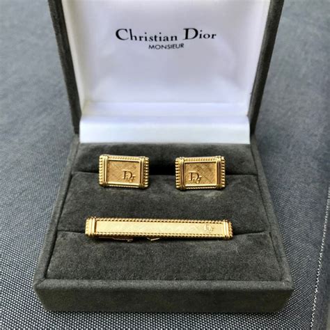 christian dior monsieur tie|Christian Dior gold cufflinks.